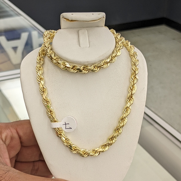 10kt Real Gold Rope Chain 7mm 22 inches